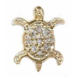 Y1548 14K SLIDE DIAMOND TURTLE 